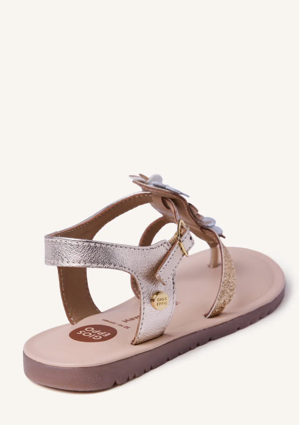 SANDALIAS PIEL BRILLO FLORES TAMBACH