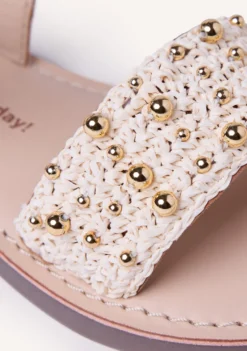 SANDALIAS PIEL BRILLO Y RAFIA BROSARP