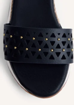 SANDALIAS PIEL CUÑA RAFIA WETE