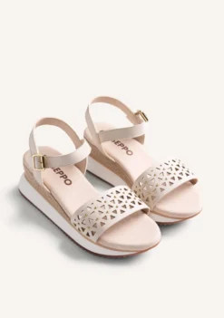 SANDALIAS PIEL CUÑA RAFIA WETE