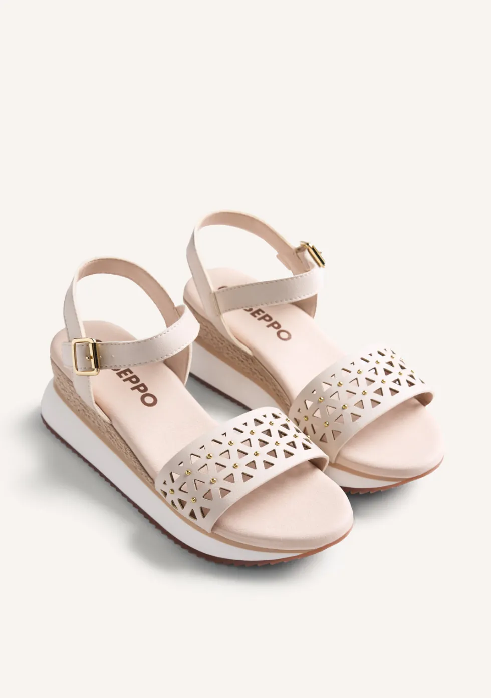 SANDALIAS PIEL CUÑA RAFIA WETE