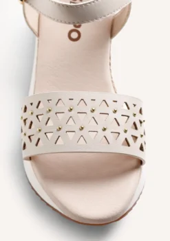 SANDALIAS PIEL CUÑA RAFIA WETE