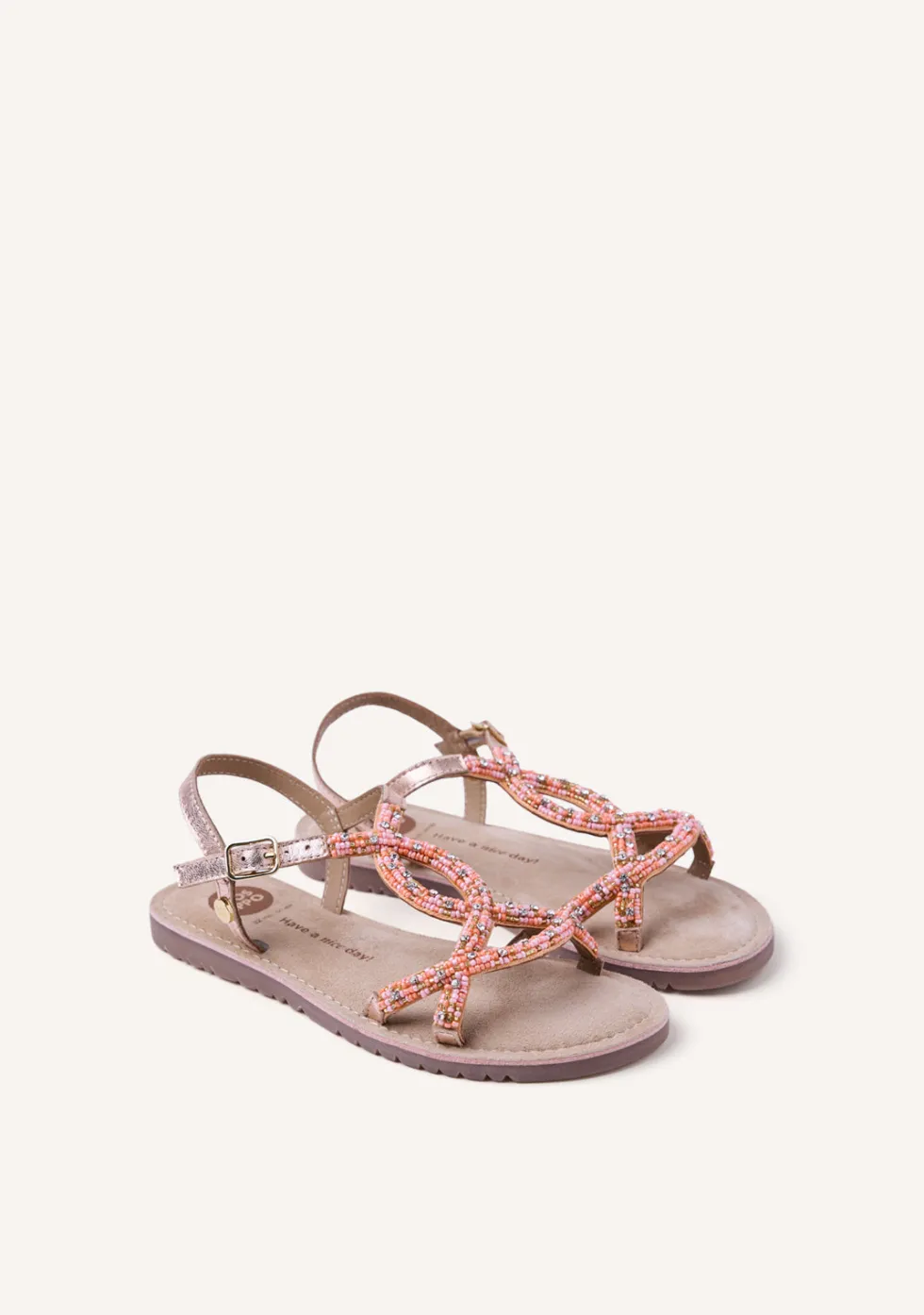 SANDALIAS PIEL CUENTAS BARAGOI