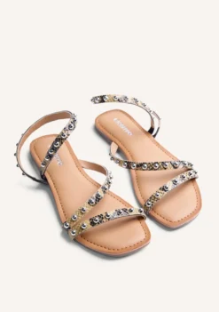 SANDALIAS PIEL ESTAMPADO ANIMAL Y TACHAS SUBUKIA