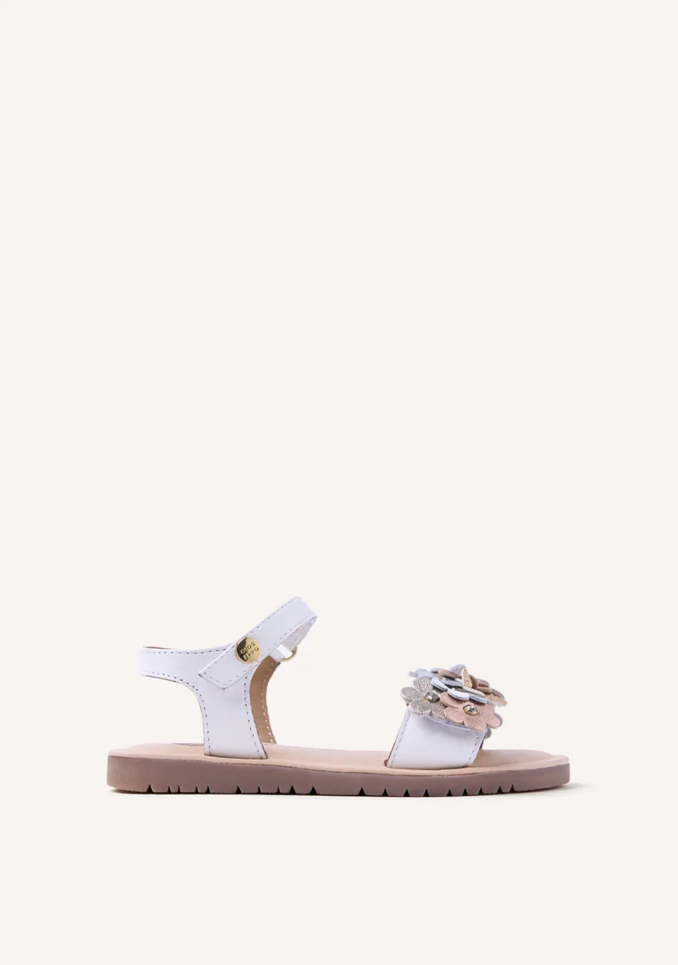 SANDALIAS PIEL FLORES GRADINA