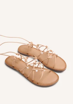 SANDALIAS PIEL JOYA Y ABALORIOS VELIKO