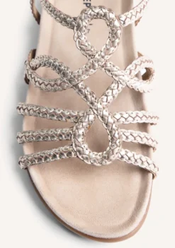 SANDALIAS PIEL TRENZADA BRILLO MARIGAT