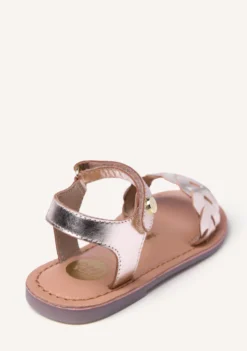 SANDALIAS PIEL TRENZADA BRILLO KINSHASA