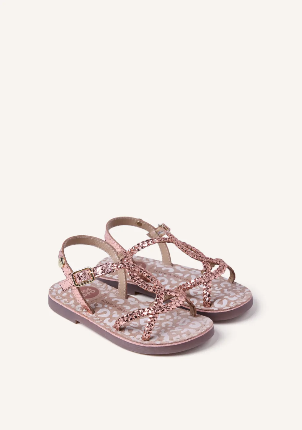 SANDALIAS PIEL TRENZADA BRILLO BODEN