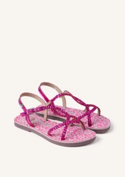 SANDALIAS PIEL TRENZADA BRILLO BODEN