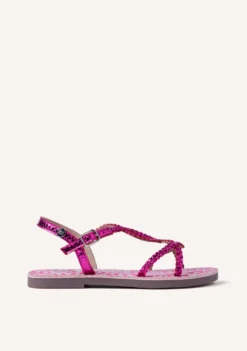 SANDALIAS PIEL TRENZADA BRILLO BODEN