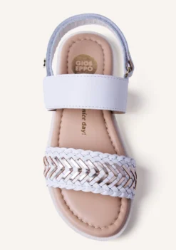 SANDALIAS PIEL TRENZADA BRILLO GEITA