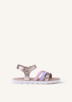 SANDALIAS PIEL TRENZADA BRILLO BUKOBA