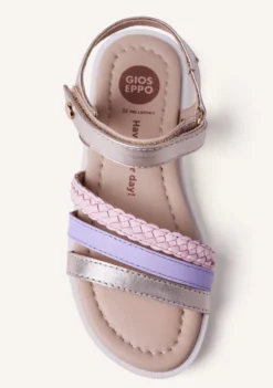 SANDALIAS PIEL TRENZADA BRILLO BUKOBA