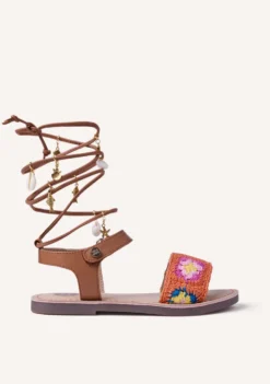 SANDALIAS PIEL Y CROCHET LAISMIS