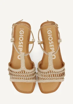SANDALIAS PLANAS OFF-WHITE DE PIEL TRENZADAS PARA MUJER ICARI
