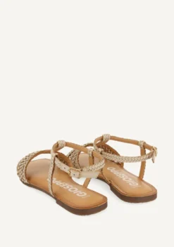 SANDALIAS PLANAS OFF-WHITE DE PIEL TRENZADAS PARA MUJER ICARI