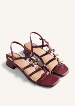 SANDALIAS TACÓN PIEL ABALORIOS TEKONSHA