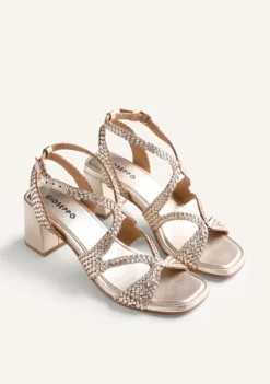 SANDALIAS TACÓN PIEL BRILLO MOHORO