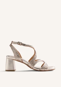 SANDALIAS TACÓN PIEL BRILLO MOHORO