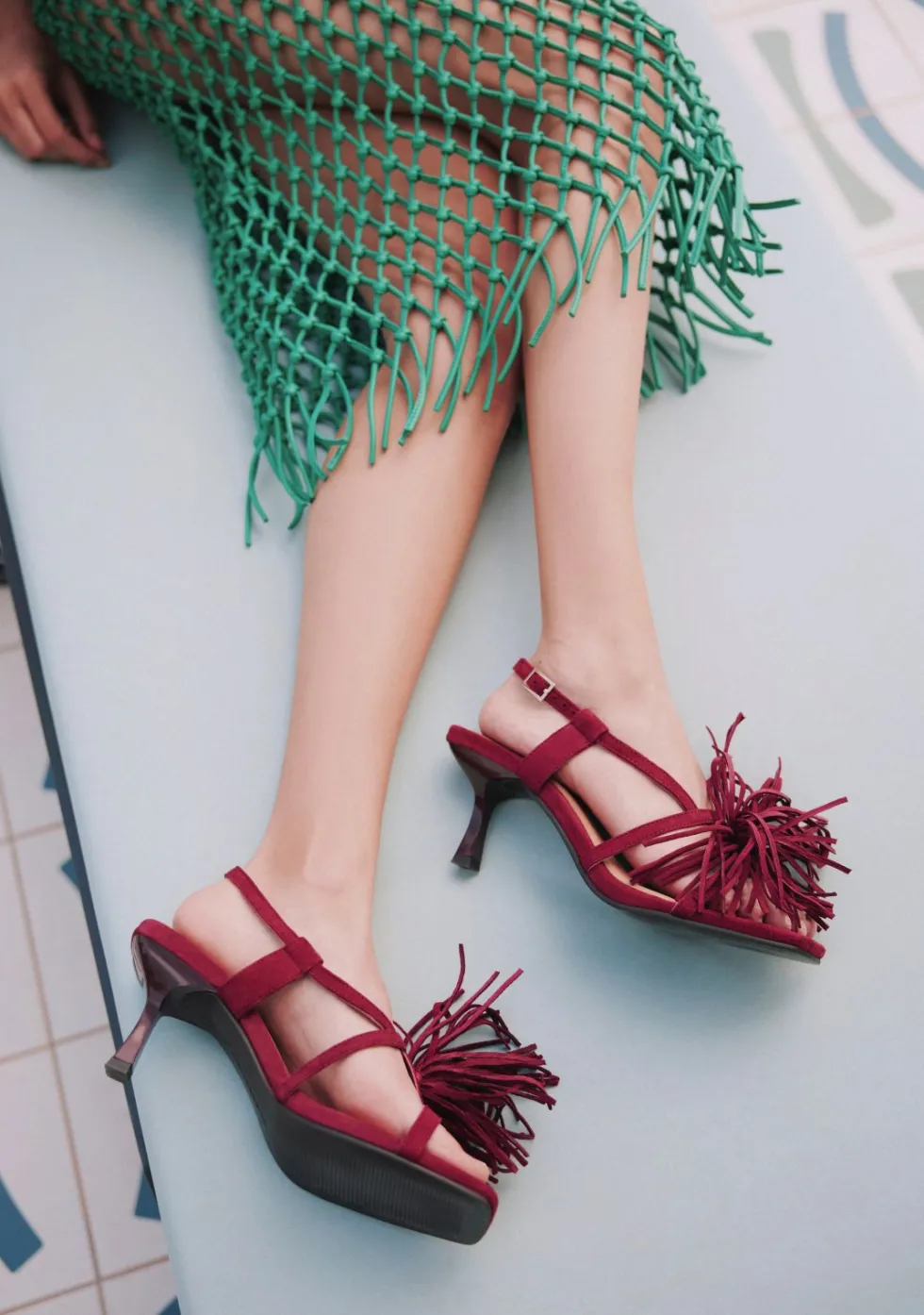 SANDALIAS TACÓN PIEL FLECOS LUKAC
