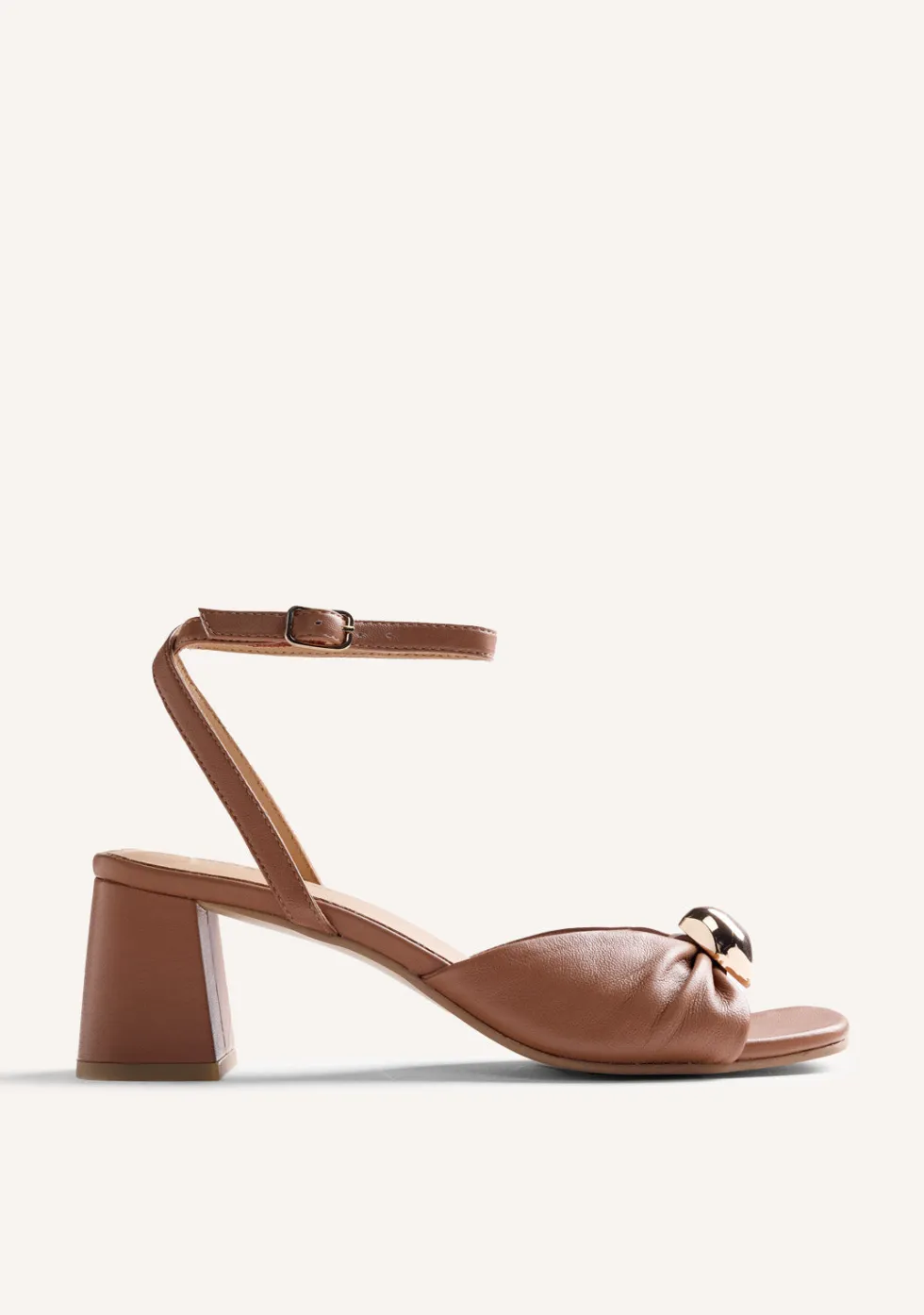 SANDALIAS TACÓN PIEL JOYA KABARNET