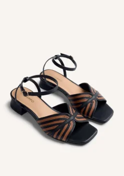 SANDALIAS TACÓN PIEL RAYAS BIGELOW