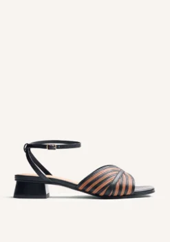 SANDALIAS TACÓN PIEL RAYAS BIGELOW