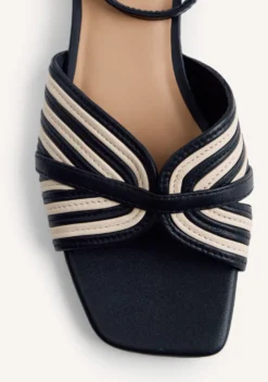 SANDALIAS TACÓN PIEL RAYAS BIGELOW