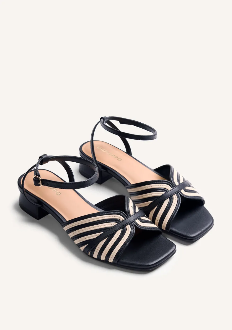 SANDALIAS TACÓN PIEL RAYAS BIGELOW