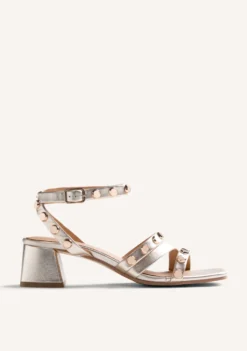 SANDALIAS TACÓN PIEL TACHAS KASULU