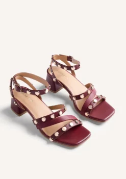 SANDALIAS TACÓN PIEL TACHAS KASULU