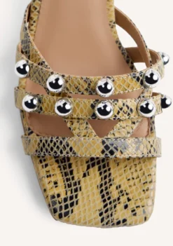 SANDALIAS TACÓN PIEL TACHAS KAPSABET
