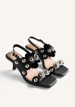 SANDALIAS TACÓN PIEL TACHAS KAKUMA