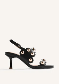 SANDALIAS TACÓN PIEL TACHAS KAKUMA