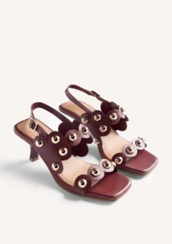SANDALIAS TACÓN PIEL TACHAS KAKUMA