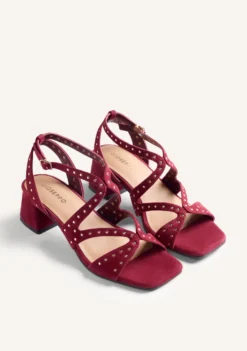 SANDALIAS TACÓN PIEL TACHAS WATATE