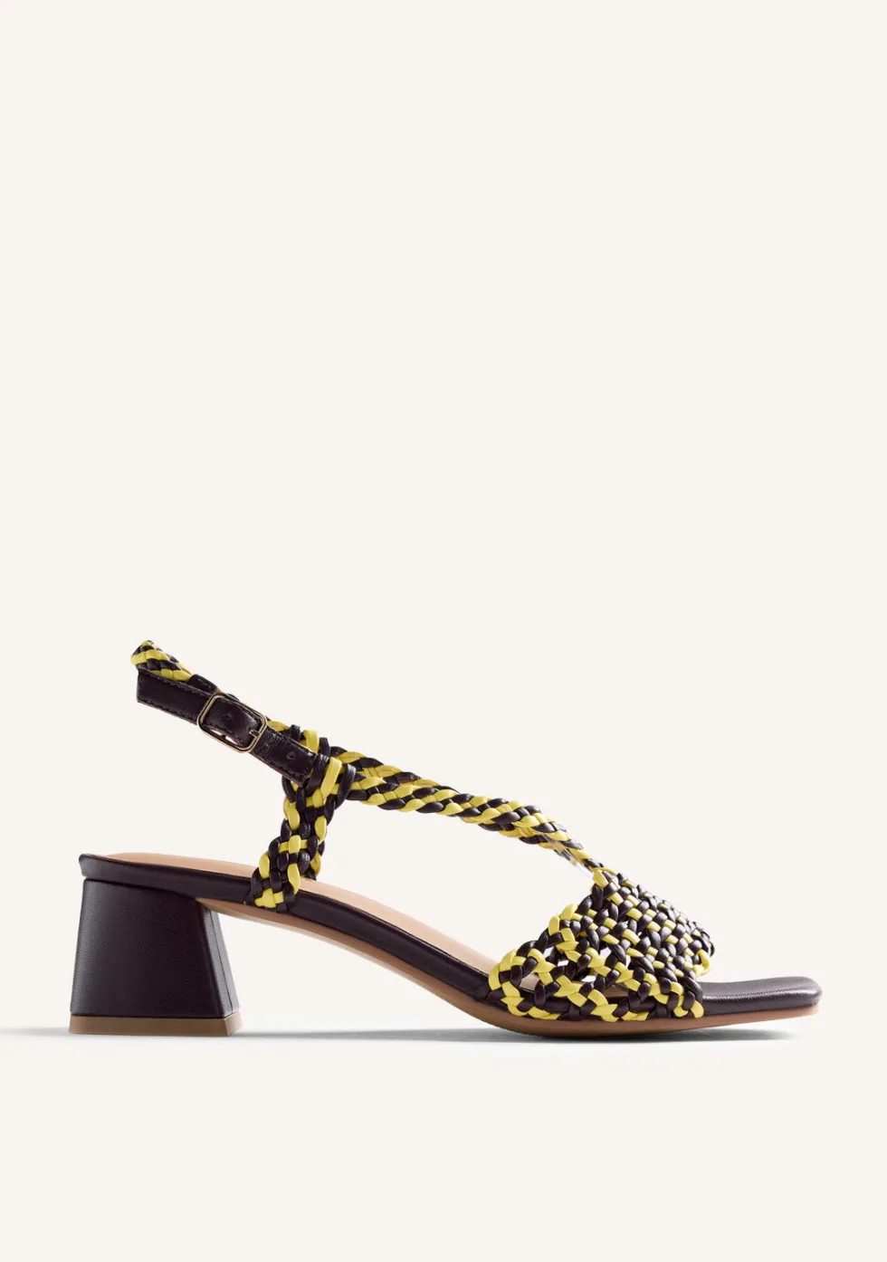 SANDALIAS TACÓN PIEL TRENZADA BORONGAN