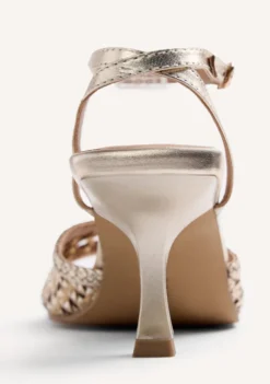 SANDALIAS TACÓN PIEL TRENZADA BRILLO KAJIADO