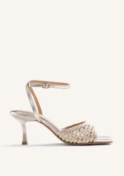 SANDALIAS TACÓN PIEL TRENZADA BRILLO KAJIADO