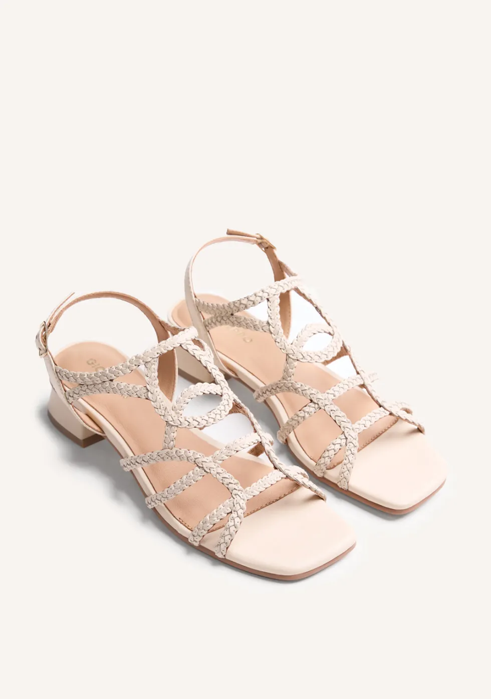 SANDALIAS TACÓN PIEL TRENZADA BILICE