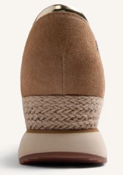 ZAPATILLAS ABIERTAS PIEL Y CROCHET CUÑA VUKA