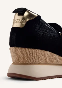 ZAPATILLAS ABIERTAS PIEL Y CROCHET CUÑA LIPA