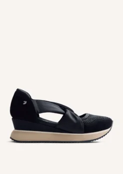 ZAPATILLAS ABIERTAS PIEL Y REJILLA CUÑA TUHELJ