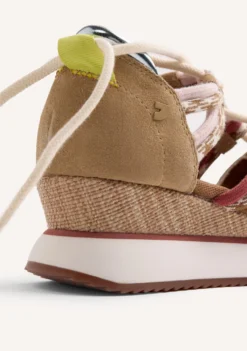 ZAPATILLAS ABIERTAS PIEL Y REJILLA CUÑA RONGAI