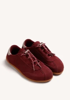 ZAPATILLAS BAREFOOT BURDEOS PIEL