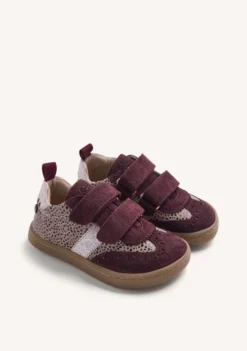 ZAPATILLAS BAREFOOT PIEL BURDEOS ESTAMPADO ANIMAL