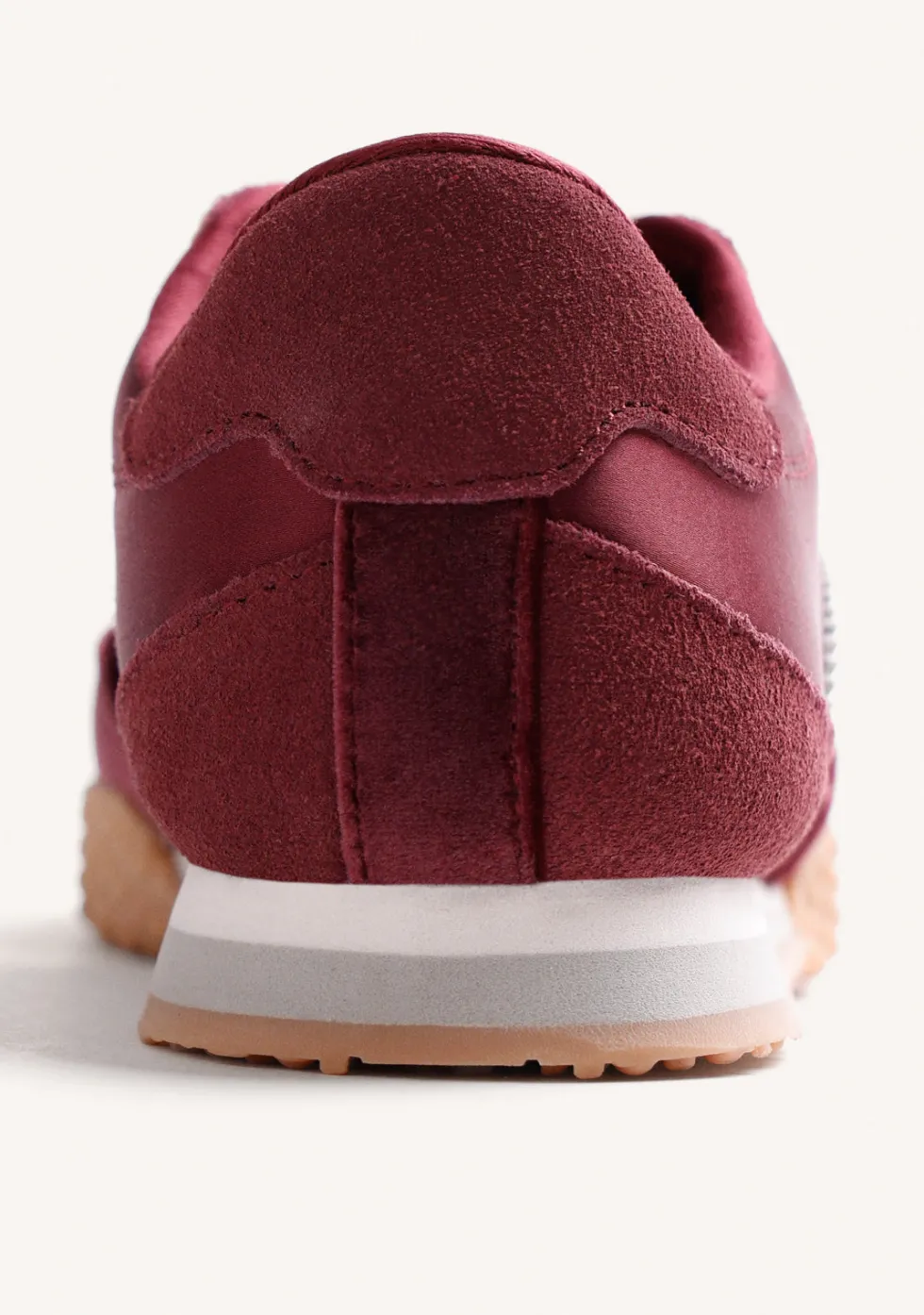 ZAPATILLAS BURDEOS PIEL Y SATÉN