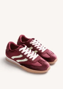 ZAPATILLAS BURDEOS PIEL Y SATÉN
