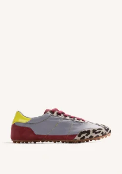 ZAPATILLAS GRIS PIEL Y NYLON